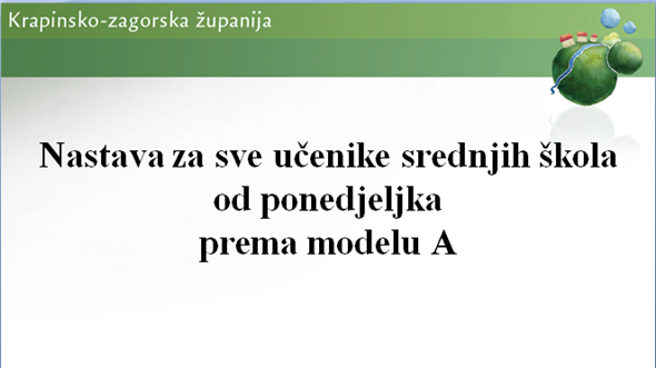 Nastava za sve učenike srednjih škola od ponedjeljka prema Modelu A