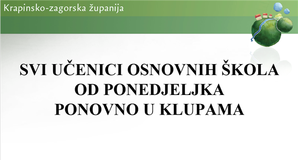 Svi učenici osnovnih škola od ponedjeljka ponovno u svojim klupama
