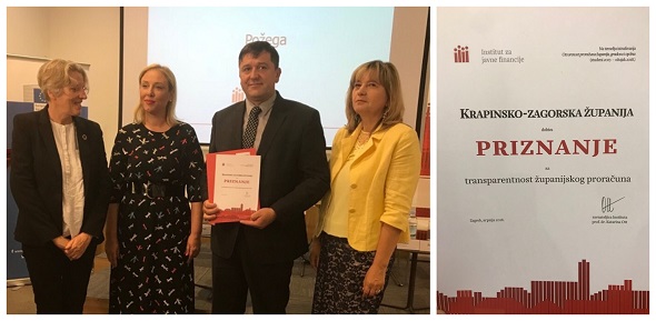 Županija i ove godine dobila priznanje za transparentnost proračuna
